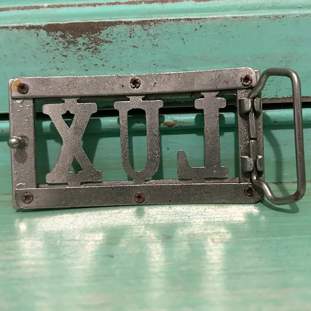 Vintage Lux Silvertone Chrome Custom Name Belt Buckle - Picture 5 of 8